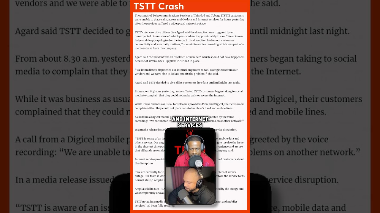 TSTT Crash #makeitsimplett #technology #podcast #trinidadandtobago #crash