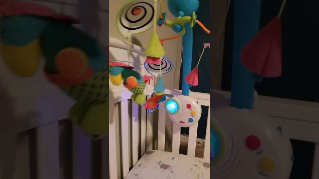 Tiny mobile lights and sound mobile in baby crib review