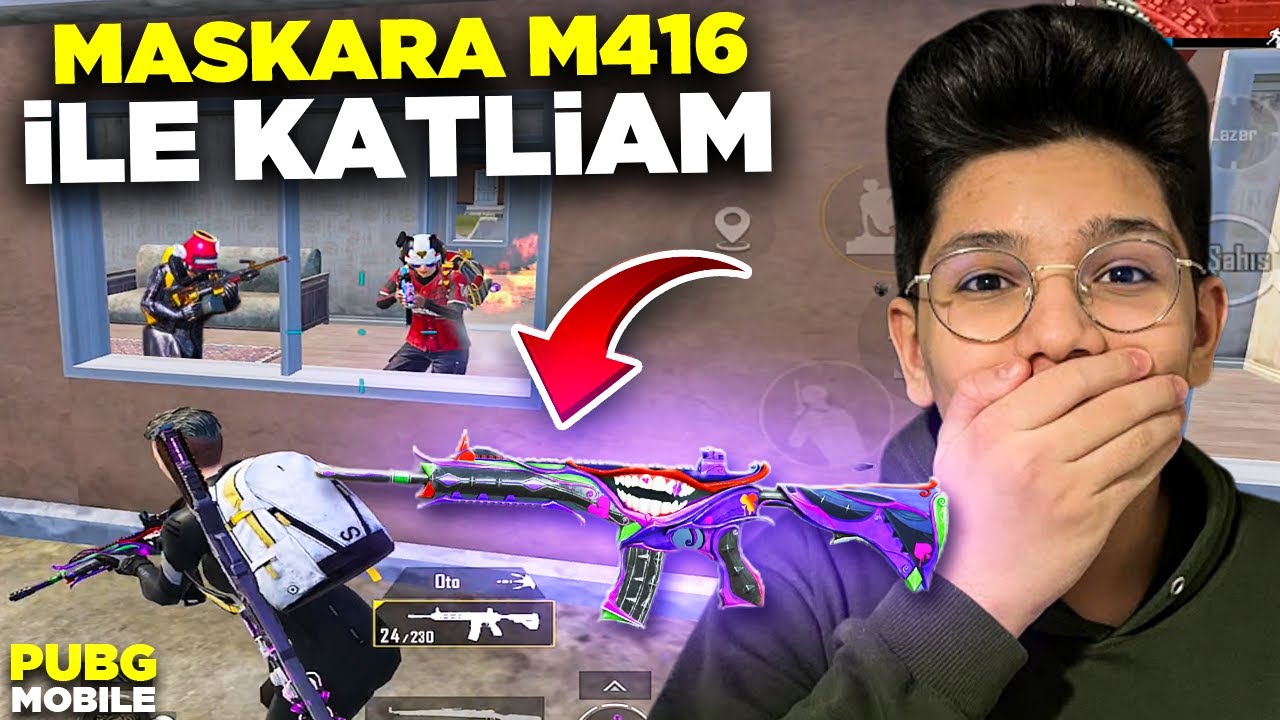 MASKARA M416 İLE KATLİAM!! 1VS4 - PUBG MOBİLE