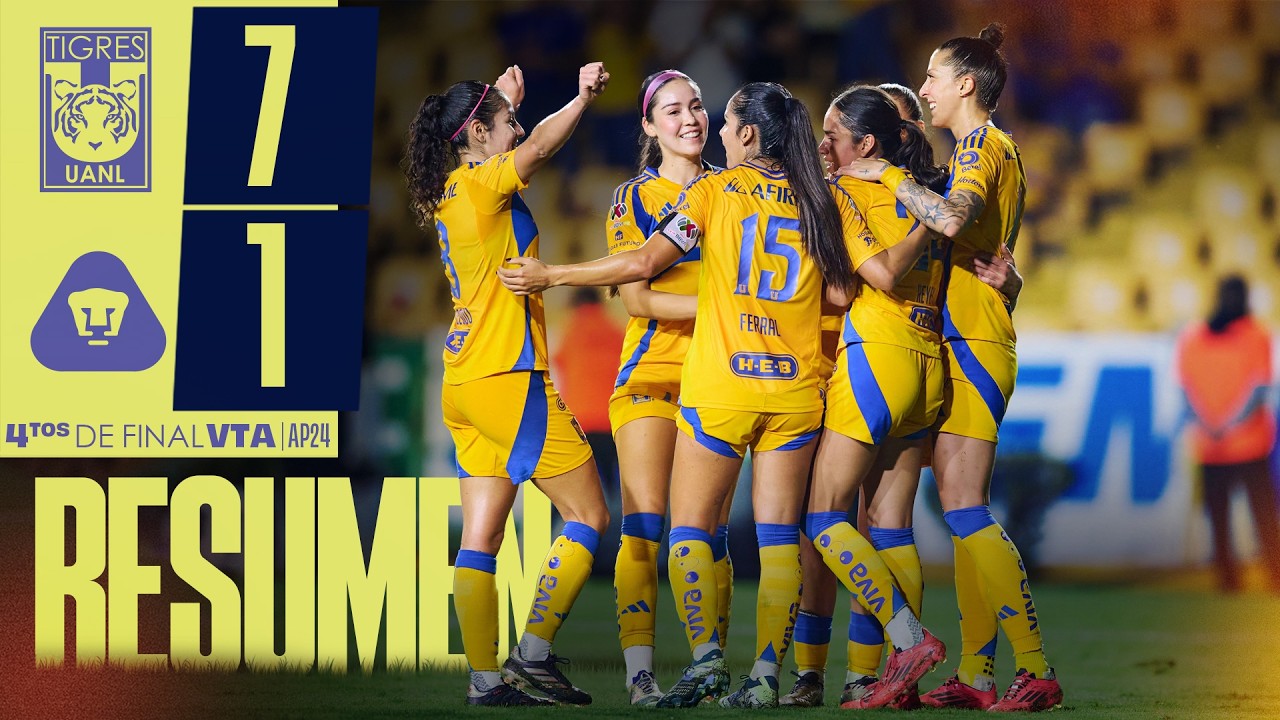 📹 El Resumen Femenil | Tigres 7-1 Pumas Femenil | Cuartos de Final Vuelta | Apertura 2024
