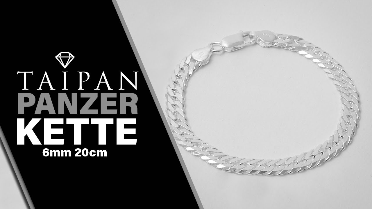 Taipan 20cm lang 6mm breit Doppel Panzerkette Armkette Armband 925 Silber