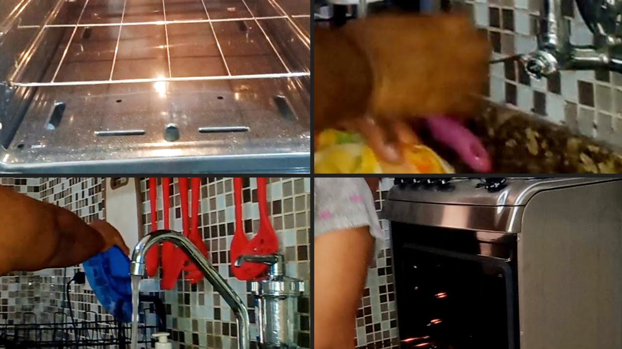 Limpeza do forno e organização da cozinha