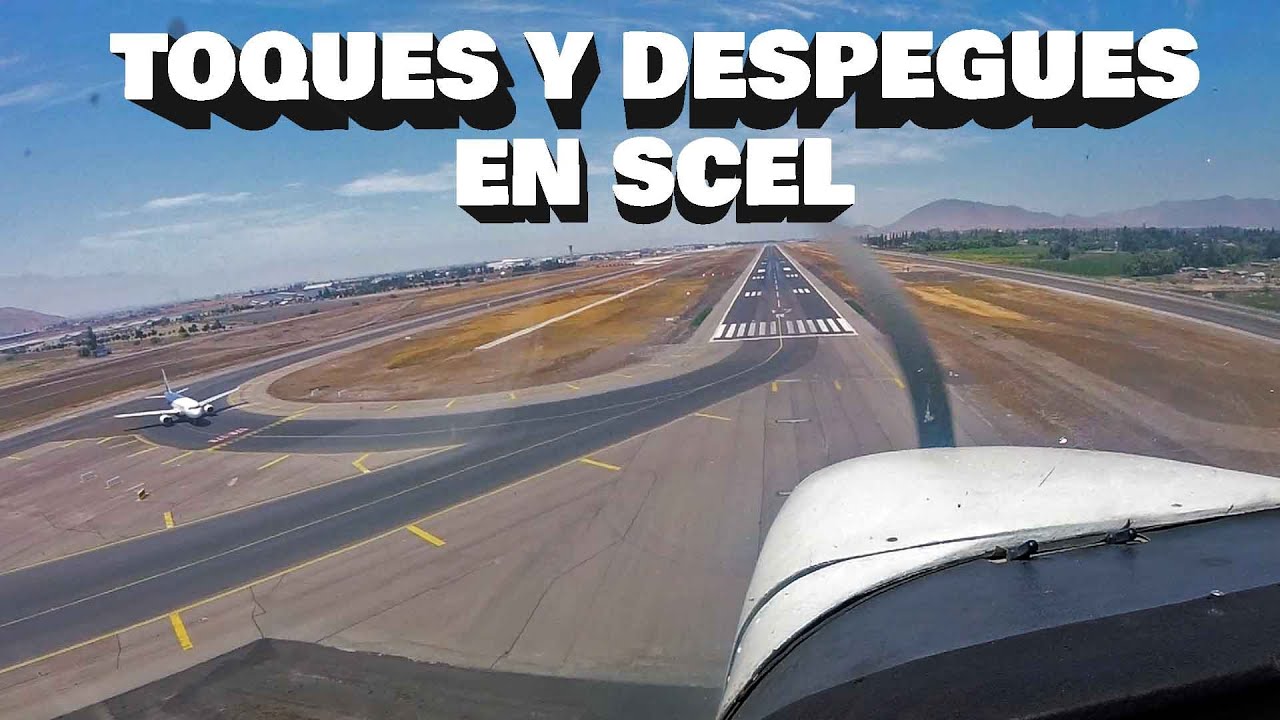 Toques y despegues en SCEL en un Cessna C172M CC-CGV