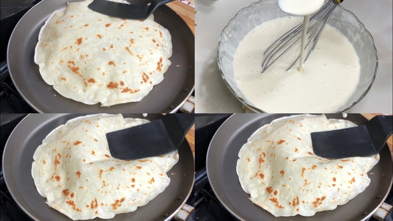 بدون عجن او مجهود 🤪بدون خميرة حضرت الخبز السائل لجميع انواع السندويشات فقط بالدقيق والماء 👌
