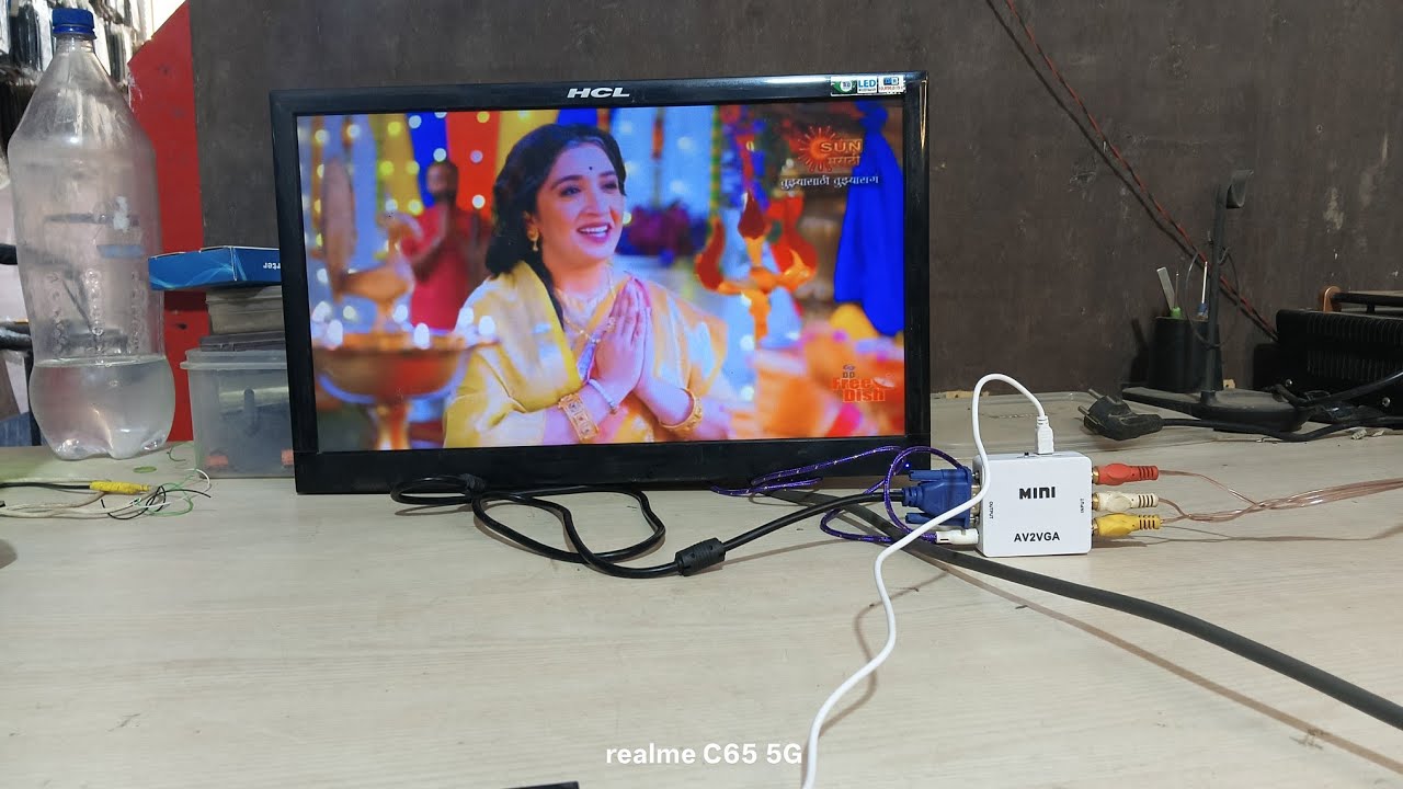 Led Monitor Ko Tv Kaise banaye || Lcd Monitor Tv ||  mini av2vga converter 