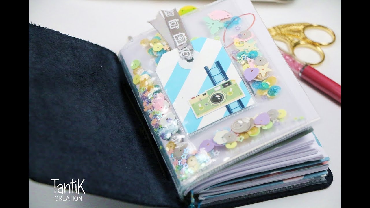 DIY Plastic Pocket Folder & Shaker Dashboard for passport size Traveler‘s Notebook.