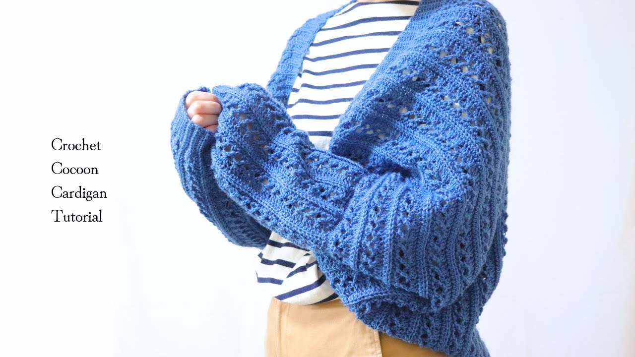 Учебник по вязанию крючком кардигана-кокона