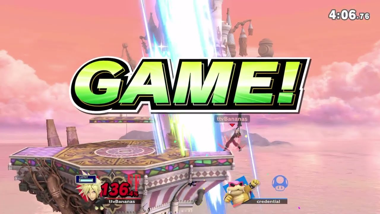 Online Practice, Bananas (Cloud) vs Credentials (Bowser Jr.) SSBU