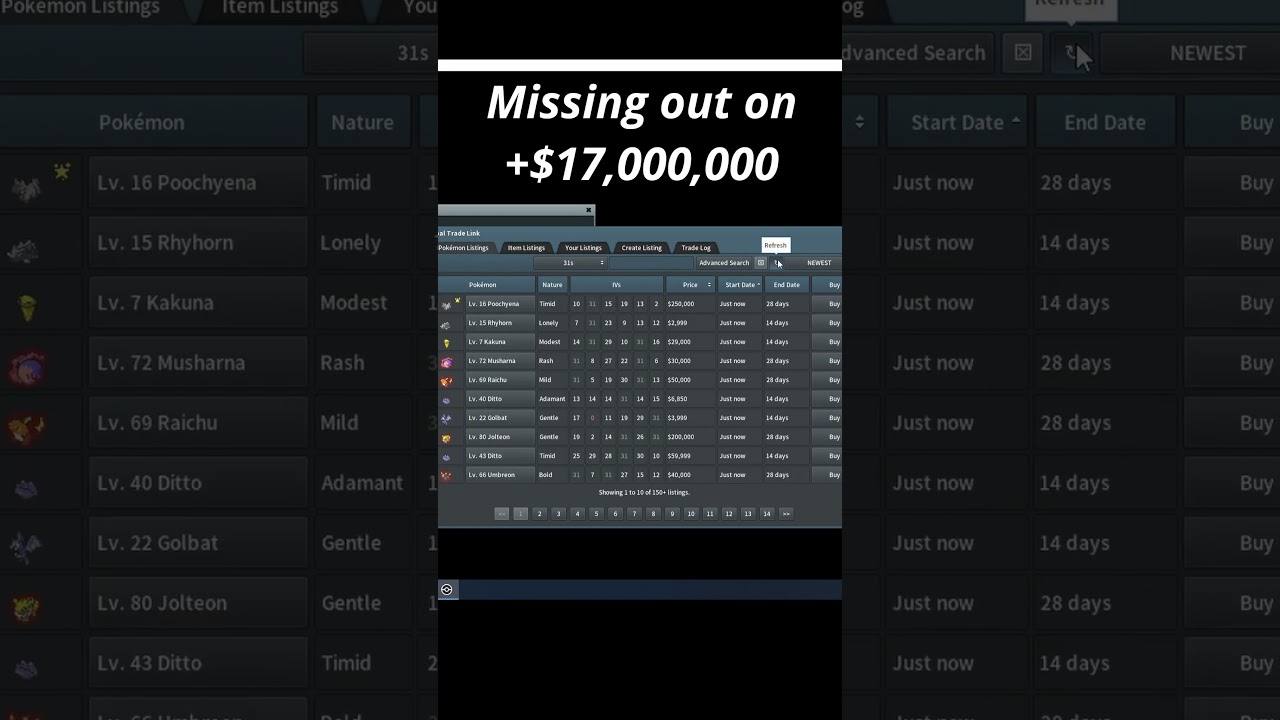 I missed out on $17,000,000 in POKEMMO...  #pokemon #pokemonmmo #gaming #pokemmo #shiny