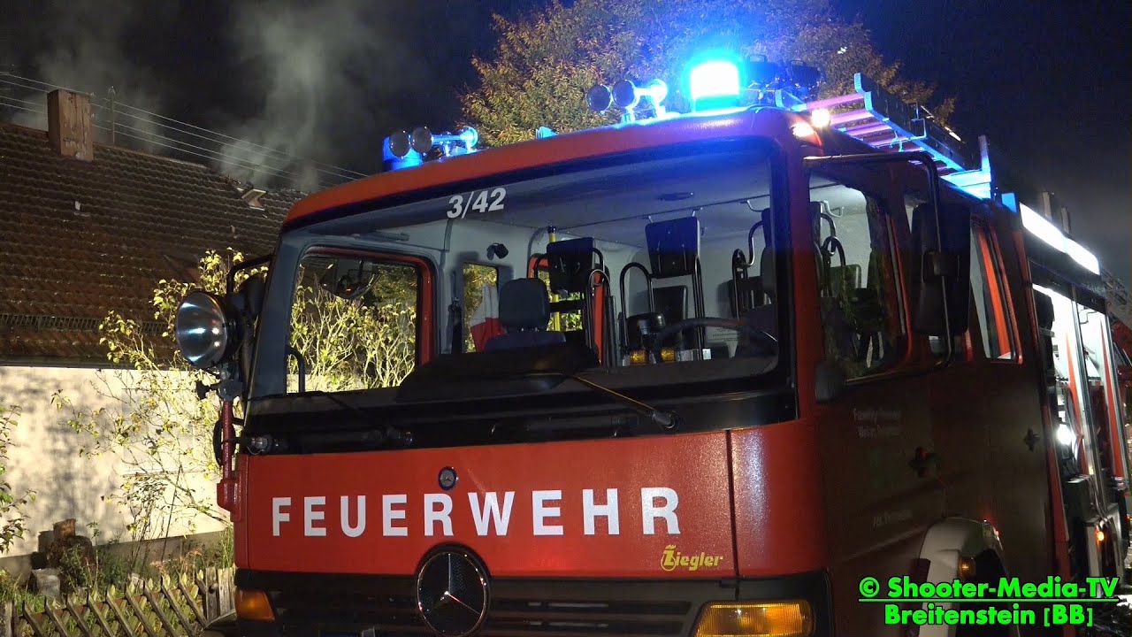 Gebäudebrand in Breitenstein (Weil im Schönbuch) // FEUERWEHR AKTIV BEI DER BRANDBEKÄMPFUNG - [E]