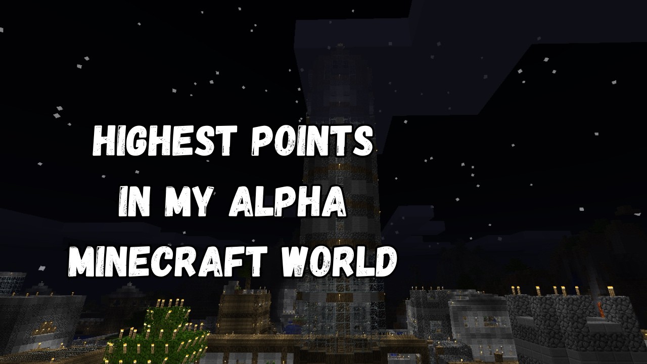 Highest Points in my Alpha Minecraft World