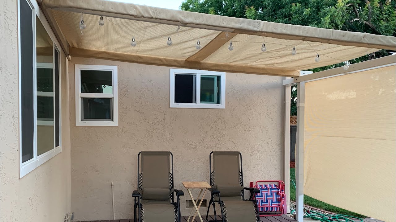 DIY Easy Backyard shade canopy under 50 $ - Pergola diy