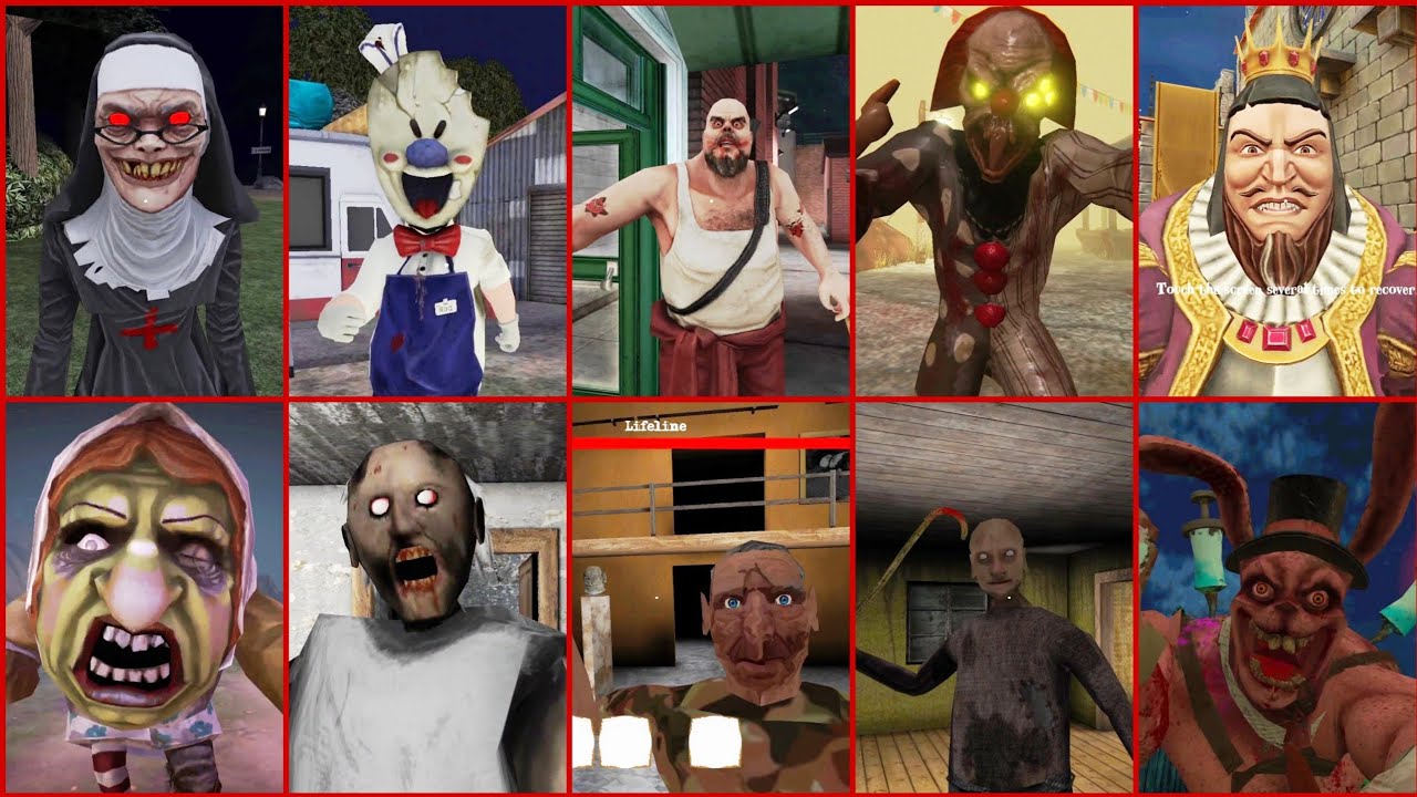 Evil Nun Vs Rod Vs Mr Meat 2 Vs Clown Vs Angry King Vs Witch Cry 2 Vs Granny Vs Buck Vs Grandpa +