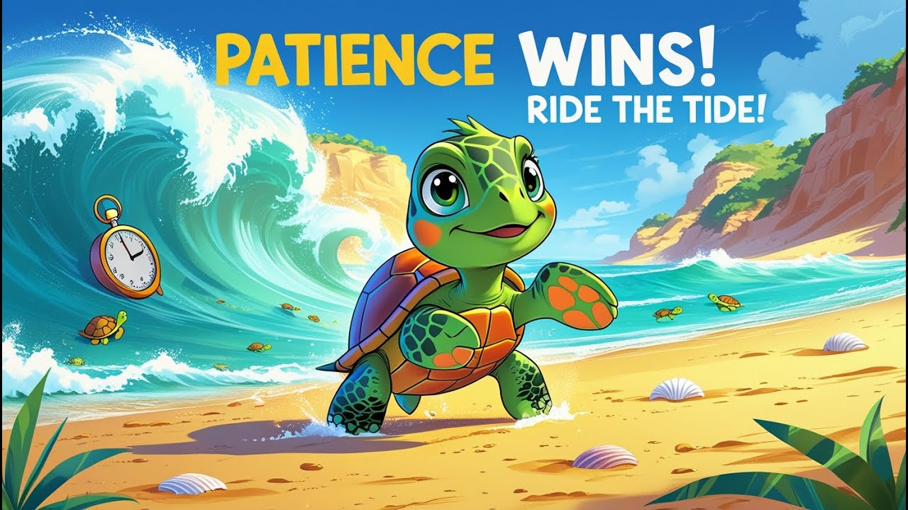 The Turtle Who Raced the Tide (Patience Wins Over Impulse)
