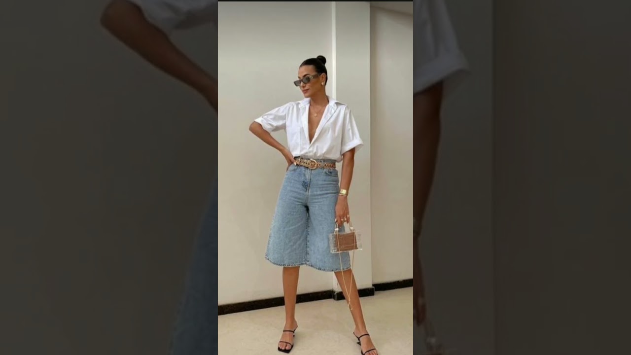JORTS  A BERMUDA TEND&Ecirc;NCIA  2024. ideias  de looks  de como usar.#moda #estilo #dicasdemoda #looks