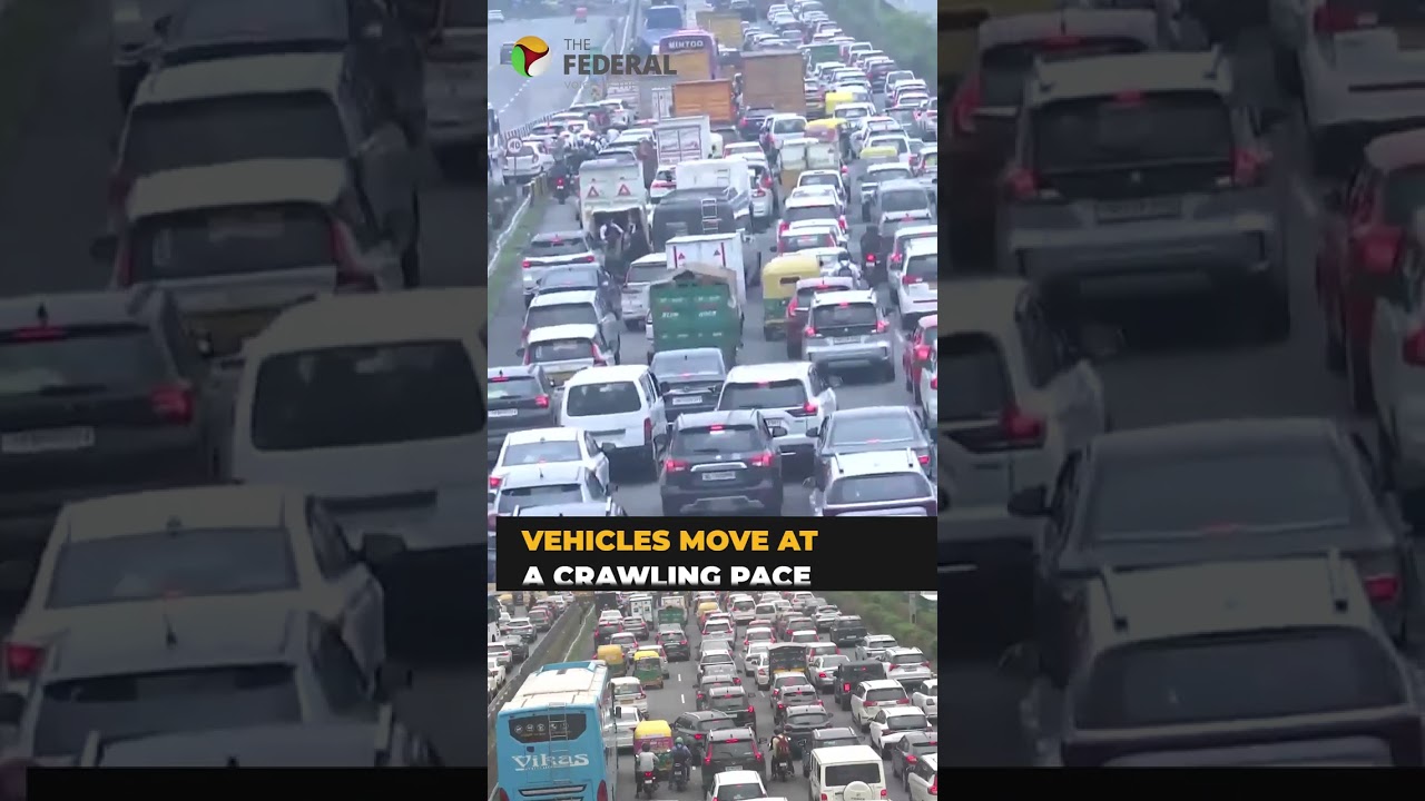 Massive traffic snarl hits Delhi-Gurgaon expressway | #shorts