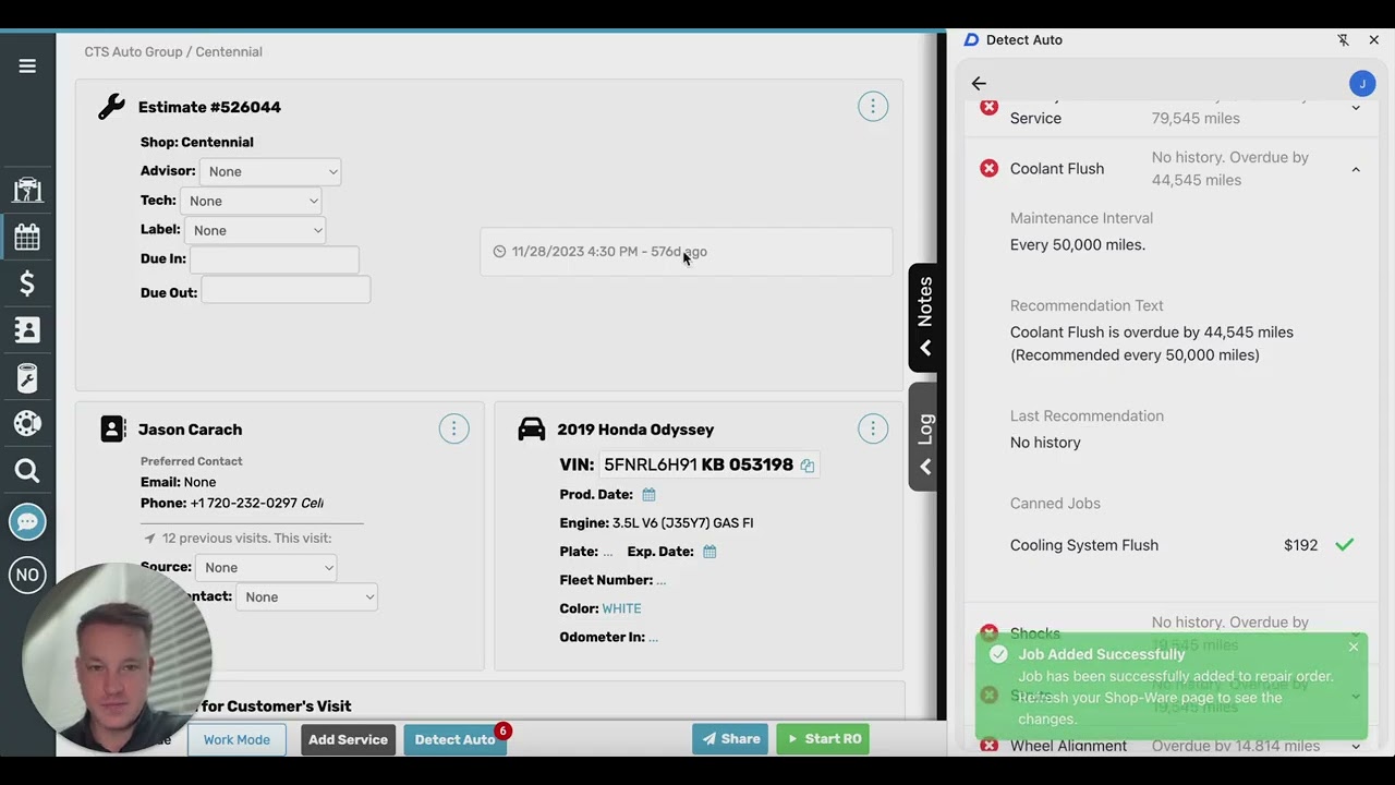 Detect Auto Maintenance Platform for Shop-Ware
