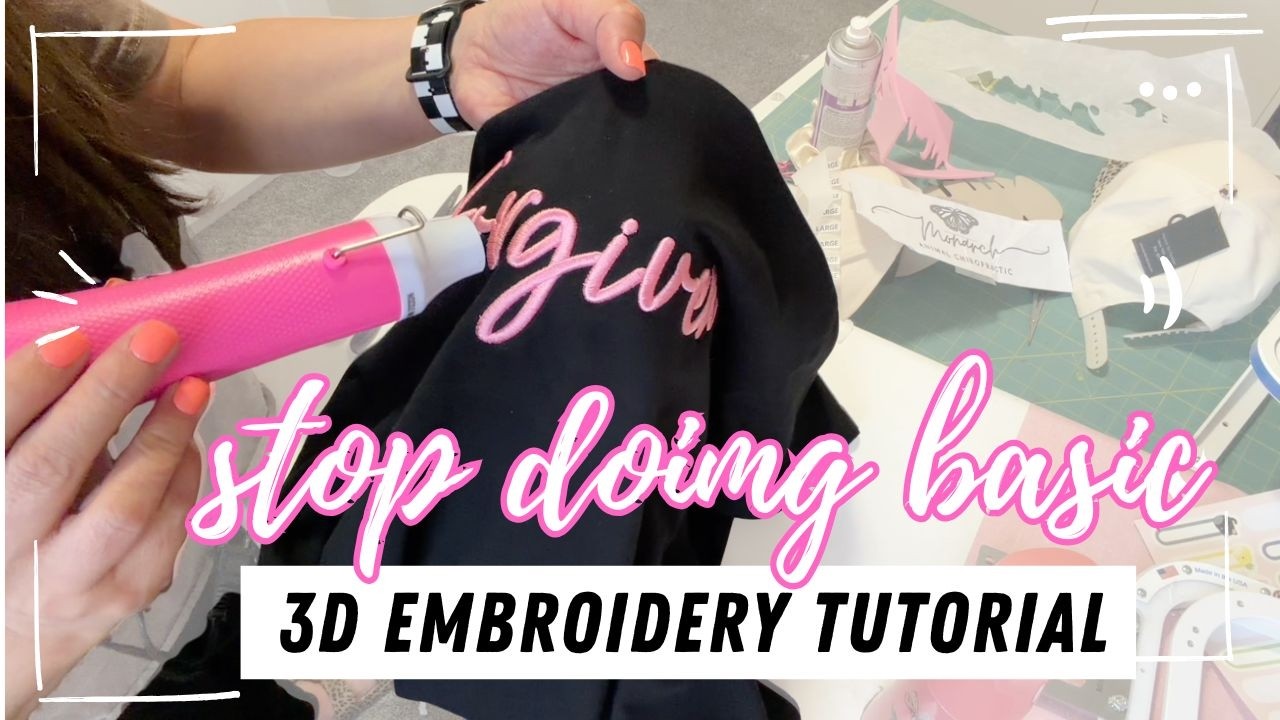 MACHINE EMBROIDERY ON T-SHIRTS USING PUFF EMBROIDERY FONT, HOW TO EMBROIDER ON A T SHIRT
