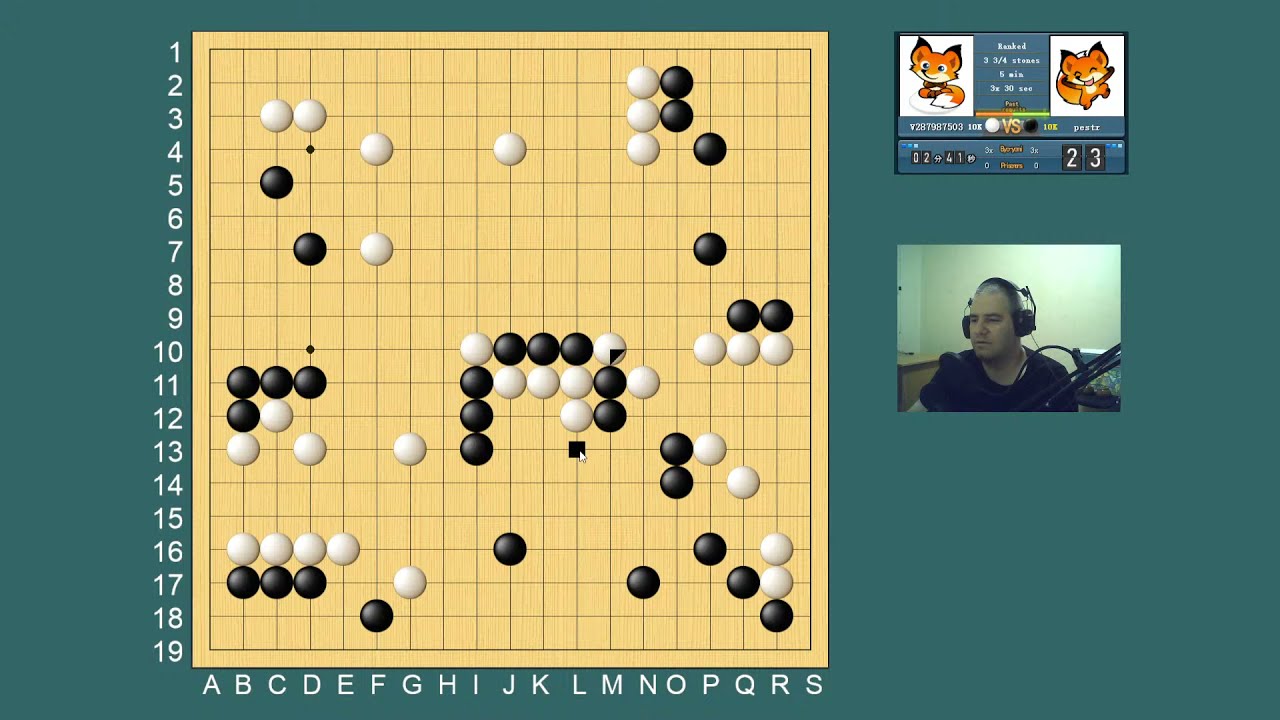 Стрим по игре Го #9 - Случайные противники с Fox Weiqi
