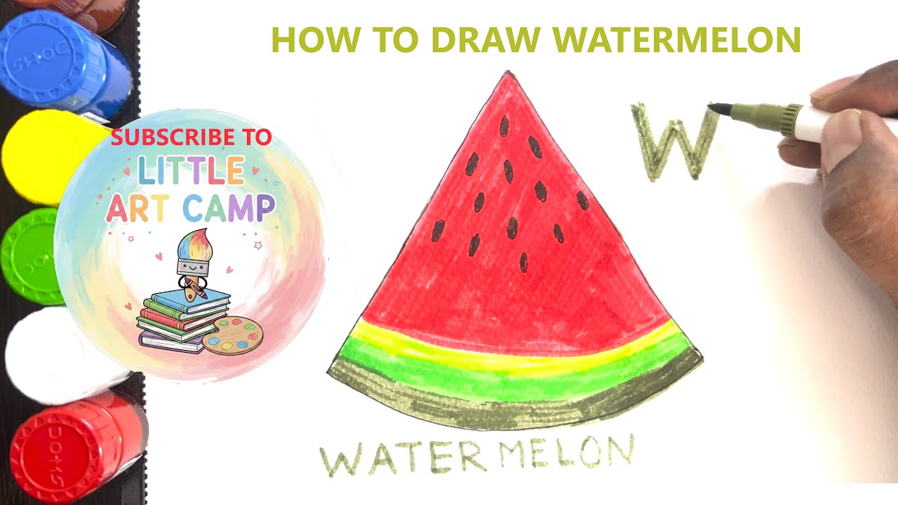 How To Draw A Watermelon🍉 Step By Step 🍉 Watermelon Drawing Easy