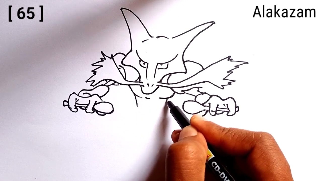 Alakazam Drawing | How To Draw Pokemon No 65 | Generation 1