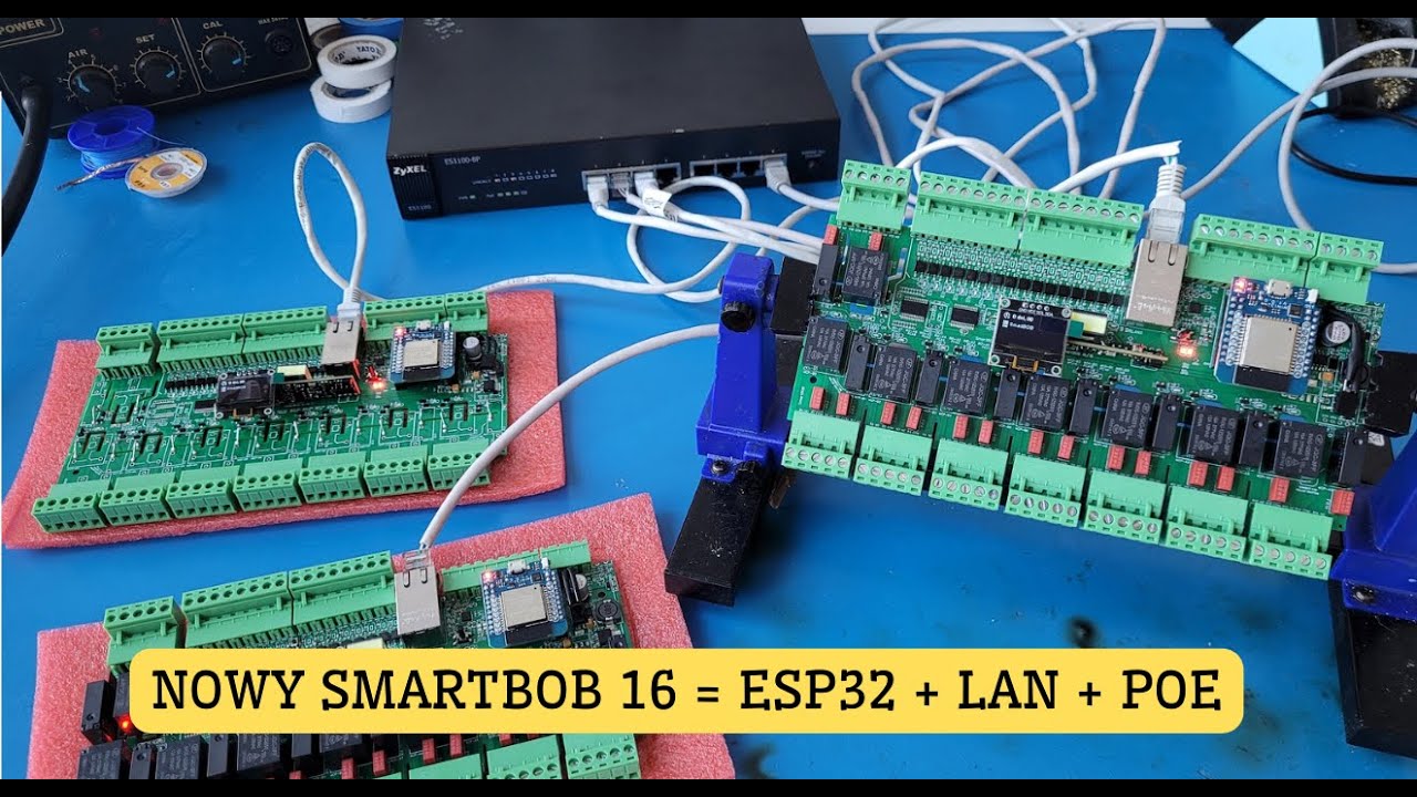 Nowy SMARTBOB 16, testy i przygotowanie do produkcji. ESP32 + POE+ LAN + ESPHOME + 16 RELAY
