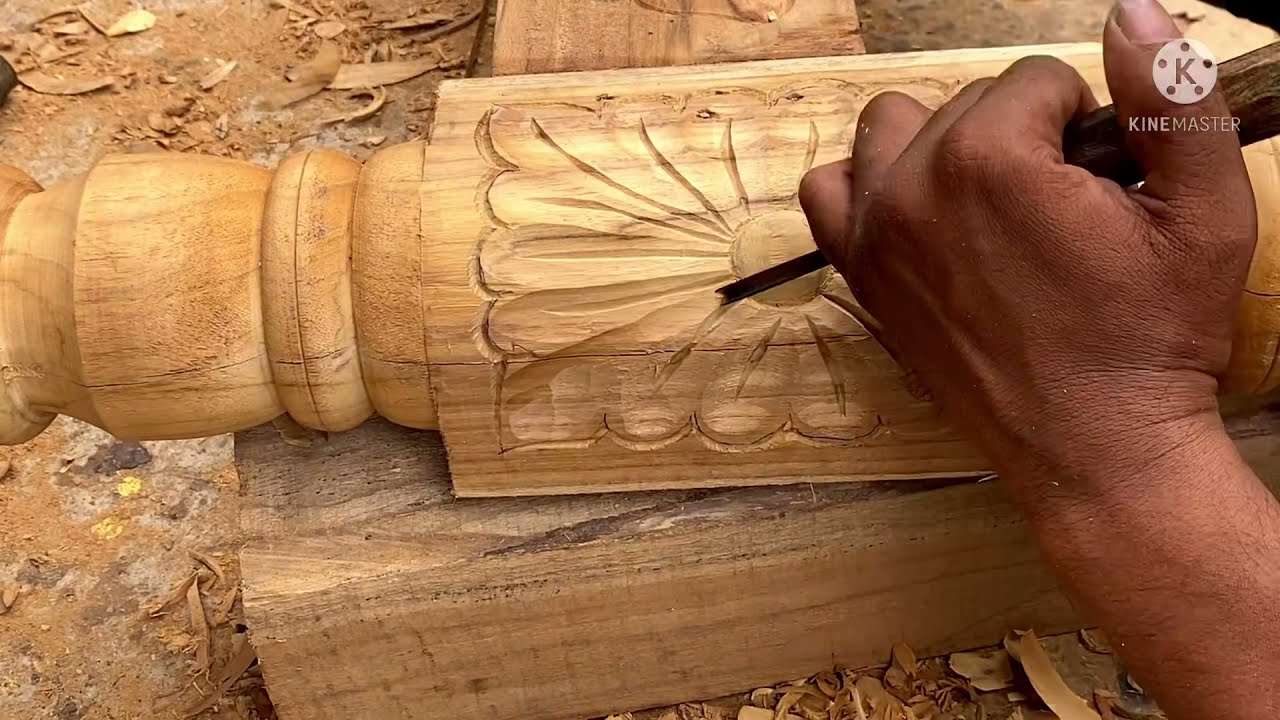 Wood cirvng Sofa pair
