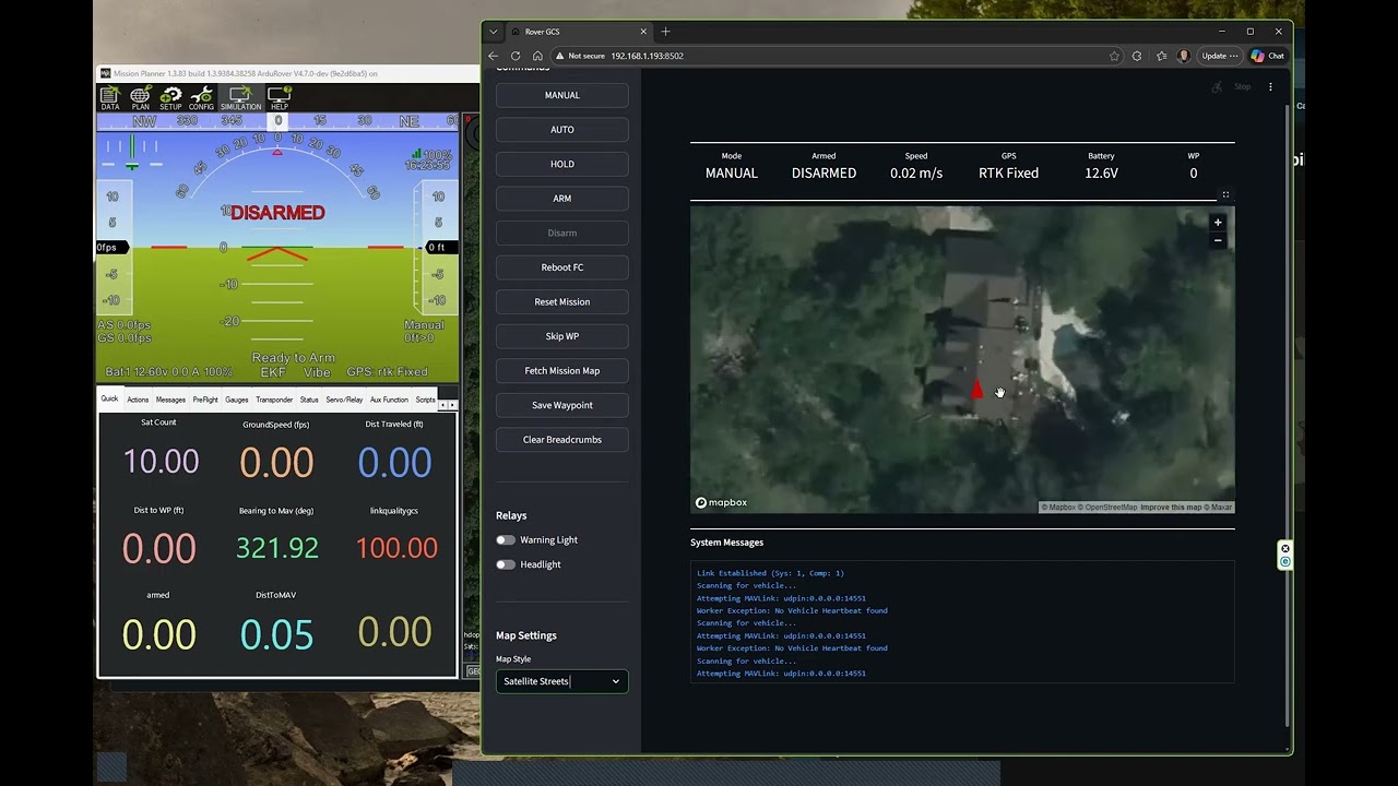 MavWeb: Web App to Manage an Ardupilot Rover Mower (optionally feeds Home Assistant)