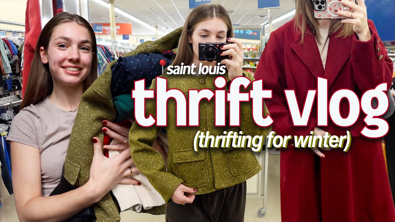 THRIFTING for WINTER in STL ❄️ (+ date night & thrift haul) | thrift vlog 48