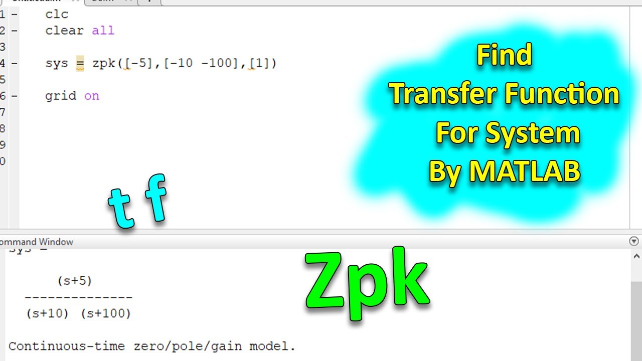 طريقة كتابة معادلة System ( Transfer Function )بأستخدام MATLAB