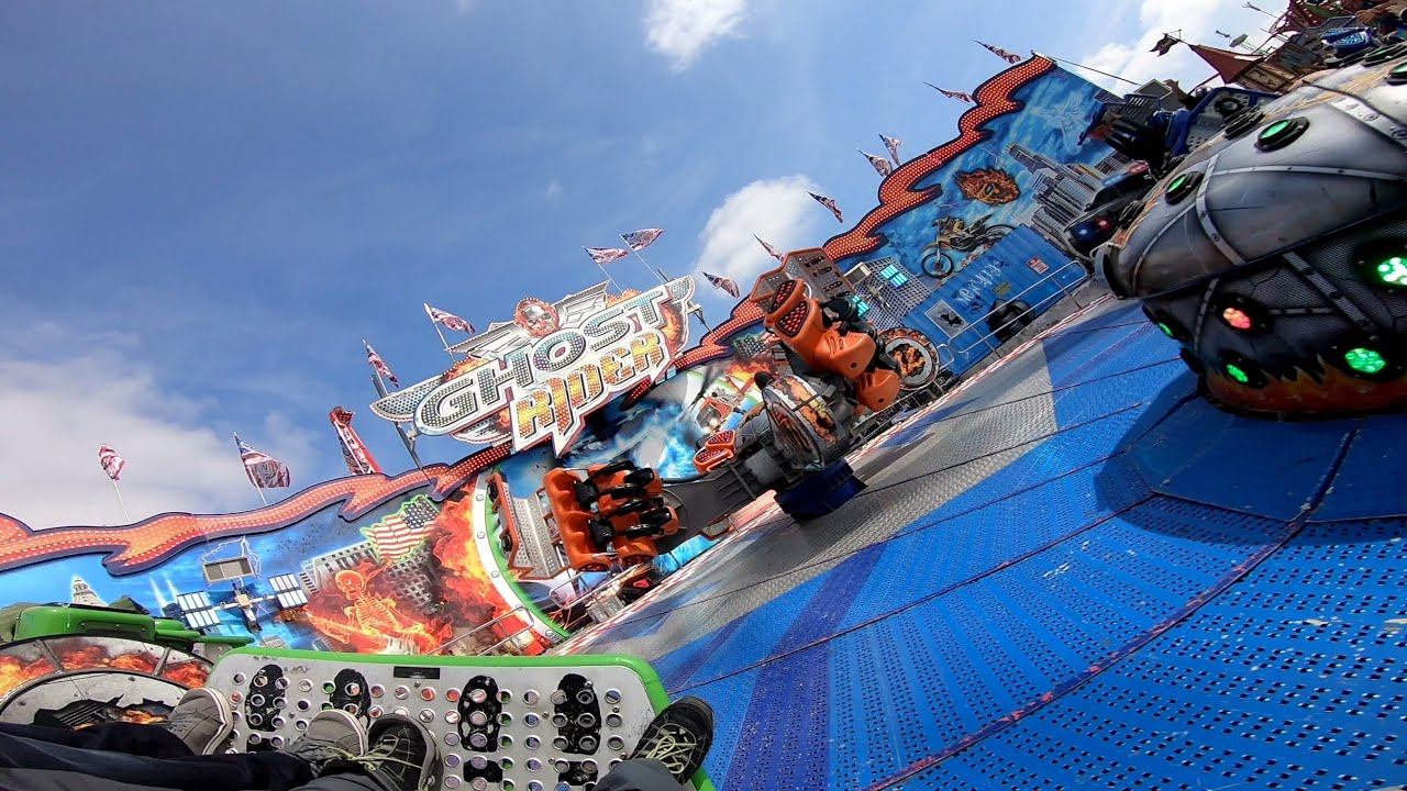 HUSS Booster Ghostrider (Löffelhardt) Düsseldorf Rheinkirmes 2019 POV Onride