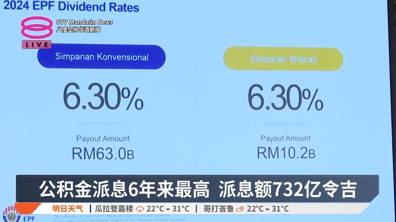 公积金派息6.3%  传统与伊斯兰户头首次相同【2025.03.01 八度空间华语新闻】