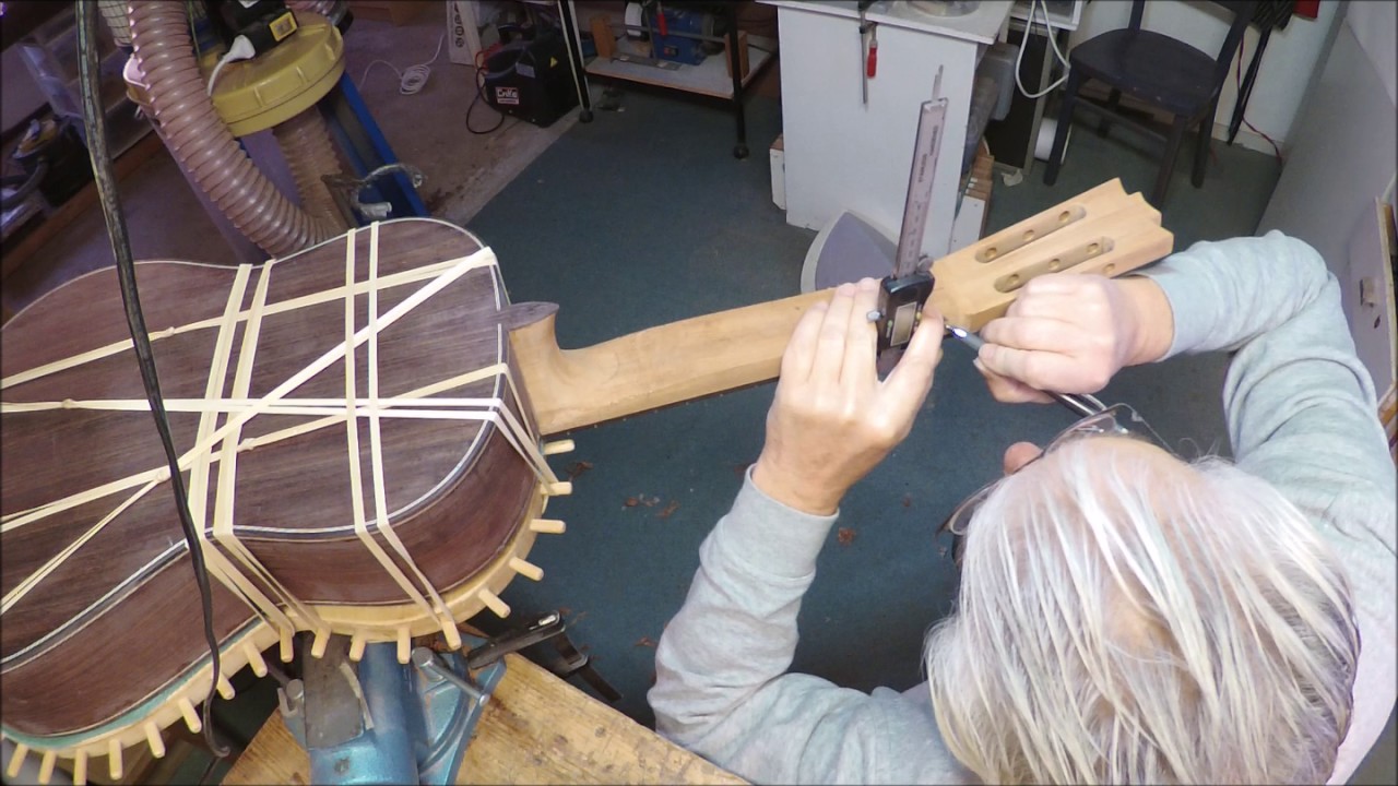 classical guitar making: preparing the neck for final shaping