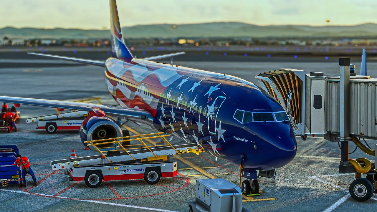 MSFS 2020 | Realistic Cinematic Evening Flight to Las Vegas | KPVU - KLAS | PMDG B737-800