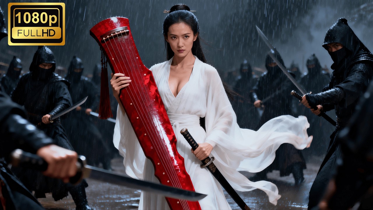 【2026武侠电影】女将军不费一兵一卒，仅靠一曲琴声，便秒杀黑衣敌军一万人🔥#chinesedrama #movie #功夫 #动作 #kungfu #电影 #武侠