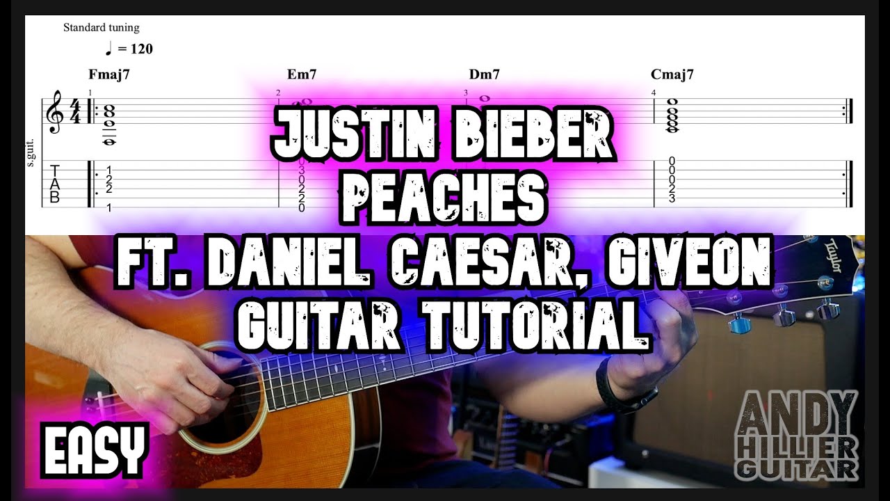 How to play Justin Bieber Peaches Guitar Tutorial