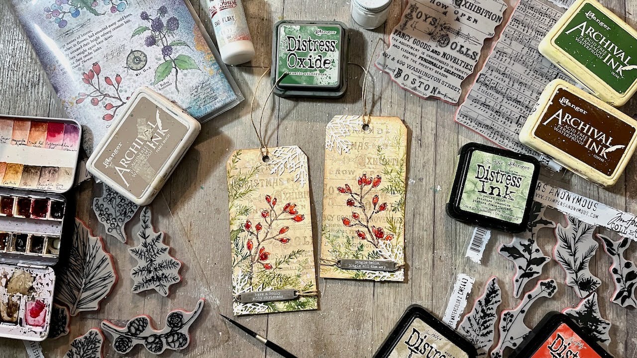 Ten Minute Tags - Festive Berry Branch
