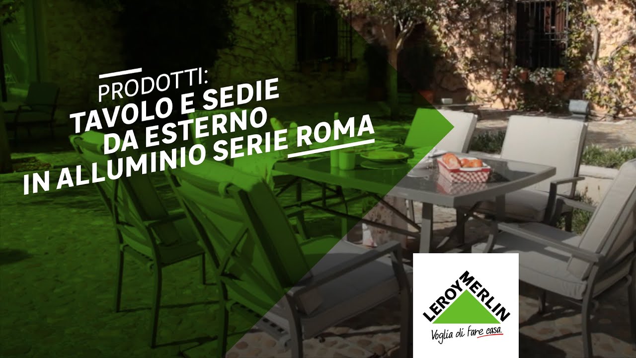 Prodotti: tavolo e sedie da esterno in alluminio Serie Roma | Leroy Merlin