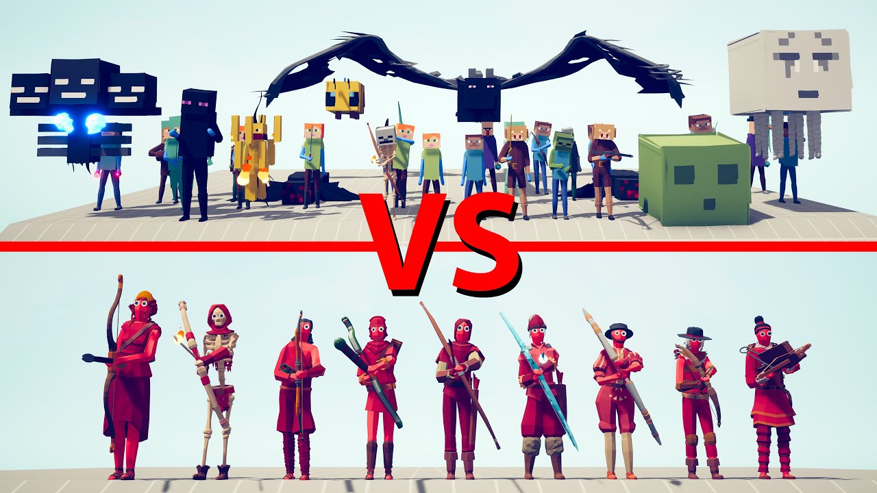 MINECRAFT Team vs ARCHERS Team - Totally Accurate Battle Simulator TABS