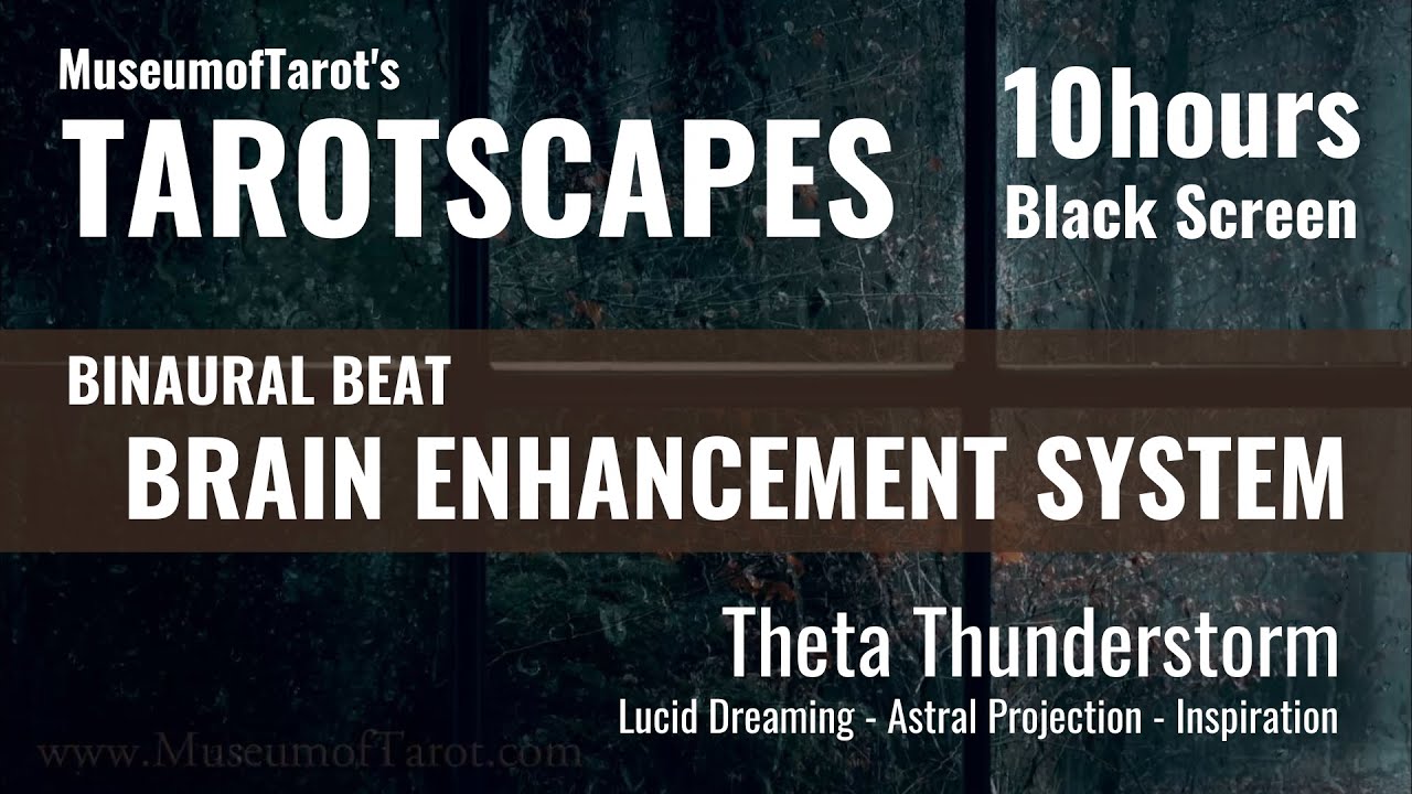 Tarotscapes - Theta Thunderstorm 10hr Black Screen Binaural Beats - Lucid Dreams, OBE, Inspiration