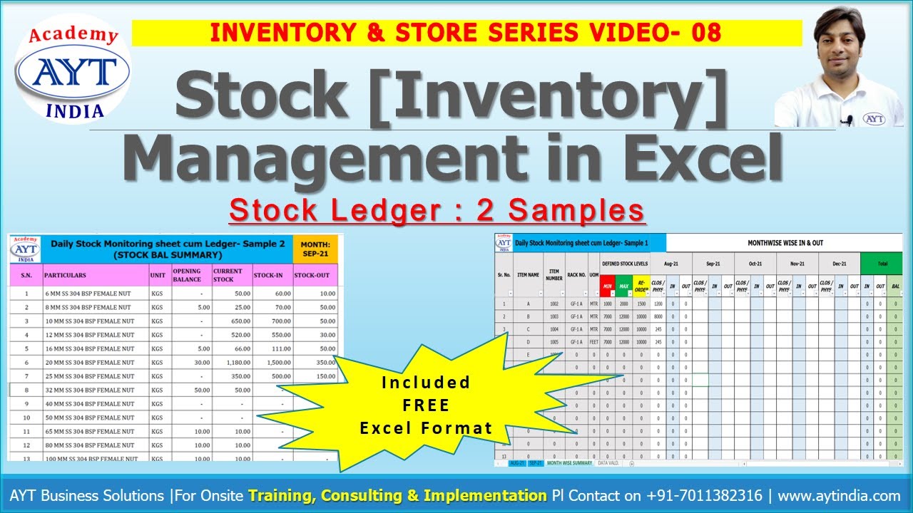 Stock / Inventory Management in Excel Sheet - Stock Sheet in Excel (Hindi) Stock Register / Ledger
