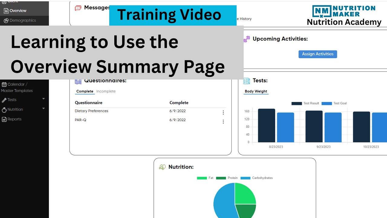 Learn How Accessing the Client Summary Screen of Nutrition Maker Makes your Job Easier and Faster.