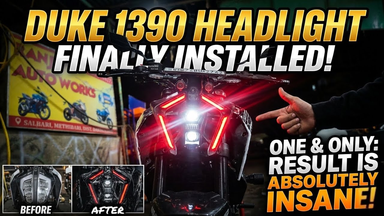 KTM 1390 Headlight Installation 'INSANE' : It Looks Like a Beast! 👹