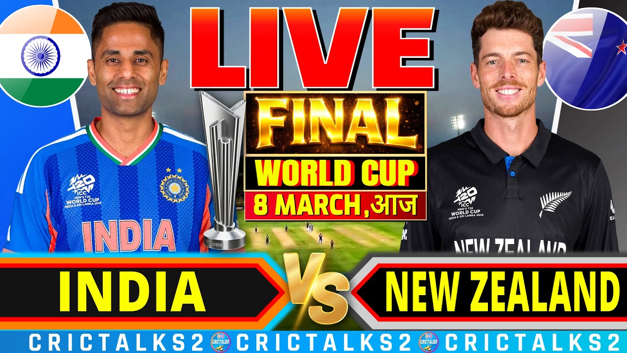 🔴 IND vs NZ Final Live Match Today, T20 World Cup 2026, Last 16 Overs Cricket Live Score Commentary