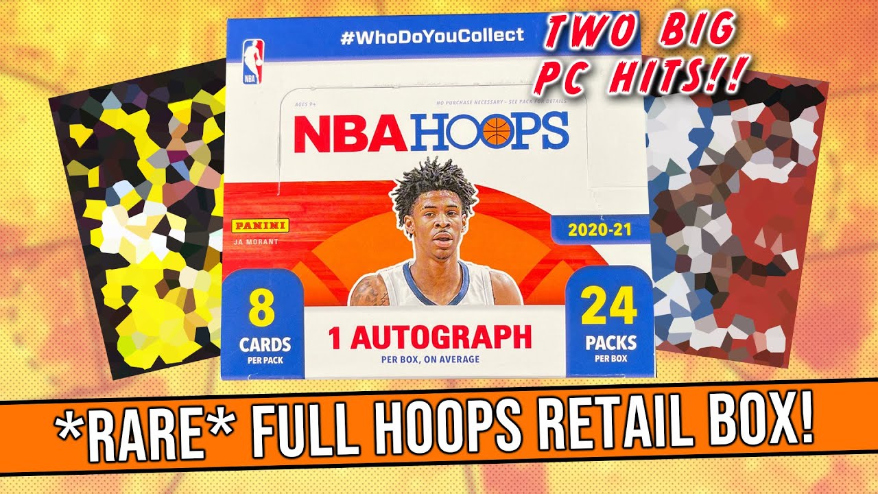 **RARE FIND** Full 2020-21 Panini Hoops Retail Box!   - 2 Big PC Cards!!