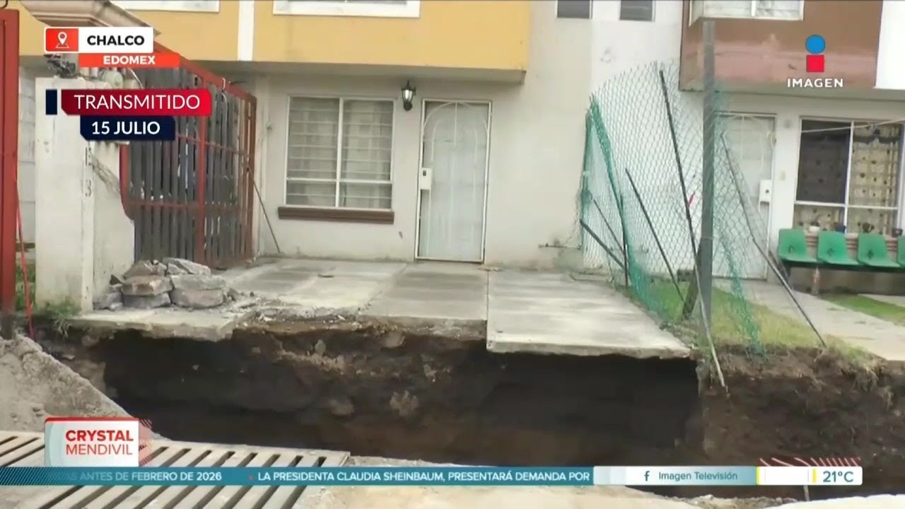 Socavones en Chalco causan p&aacute;nico entre los vecinos | Lo Mejor de Imagen Noticias