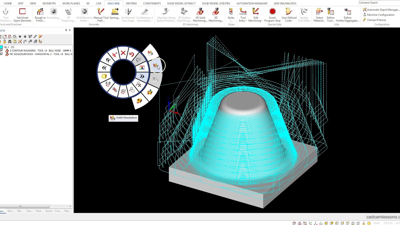 Alphacam - Horizontal Z Contours - 3D Machining