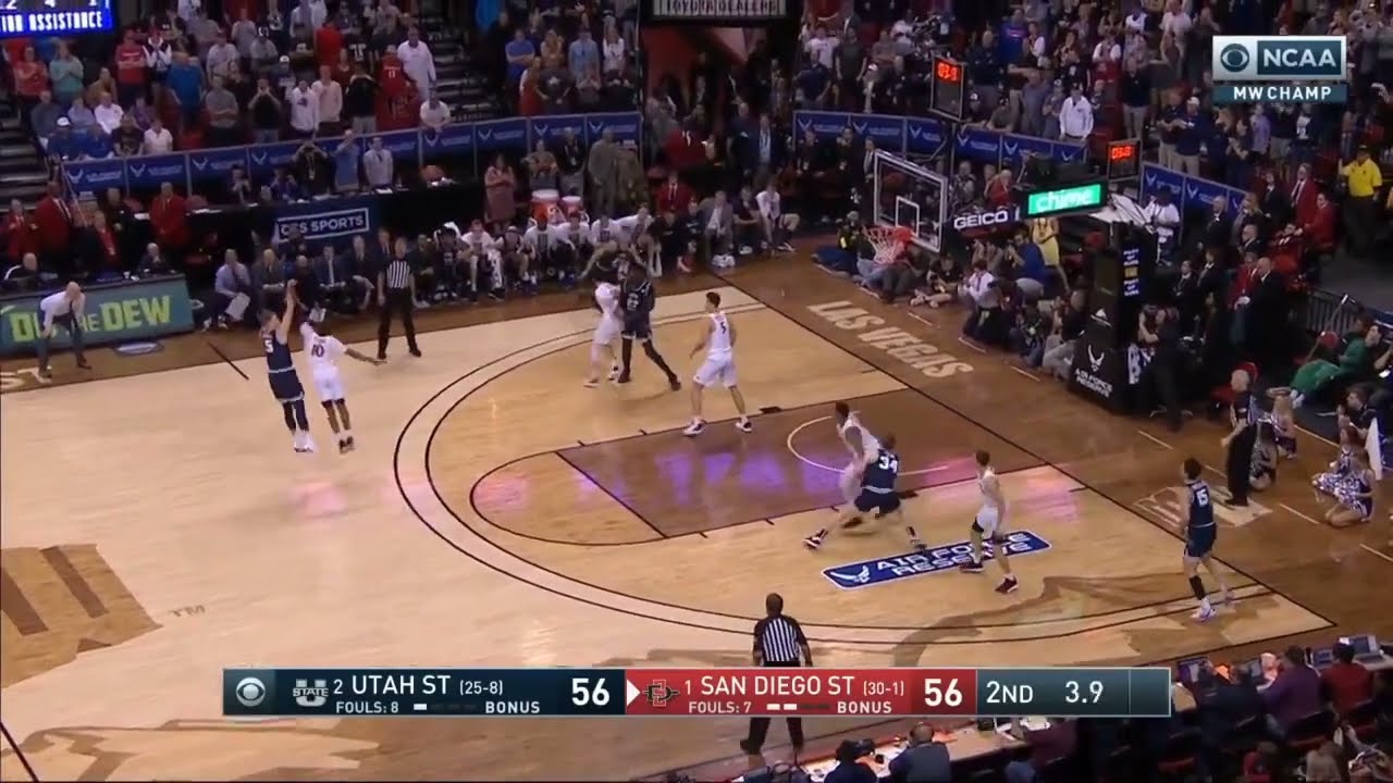 Utah State Game Winning Shot in MWT Championship by Sam Merrill