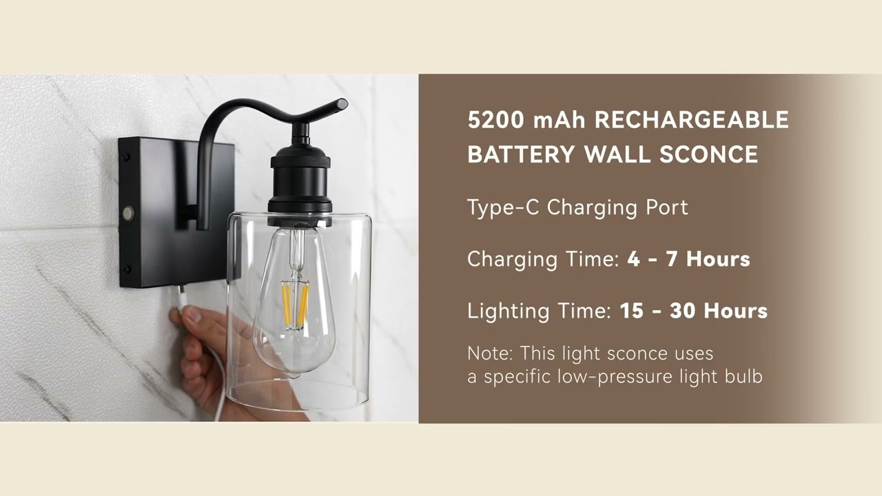 No Wiring Needed! Transform Your Space with Jazava Rechargeable Wall Sconce 💡