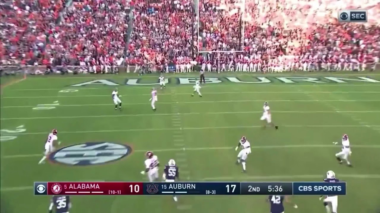 Jaylen Waddle 98-yd Kickoff Return | #5 Alabama vs. #15 Auburn
